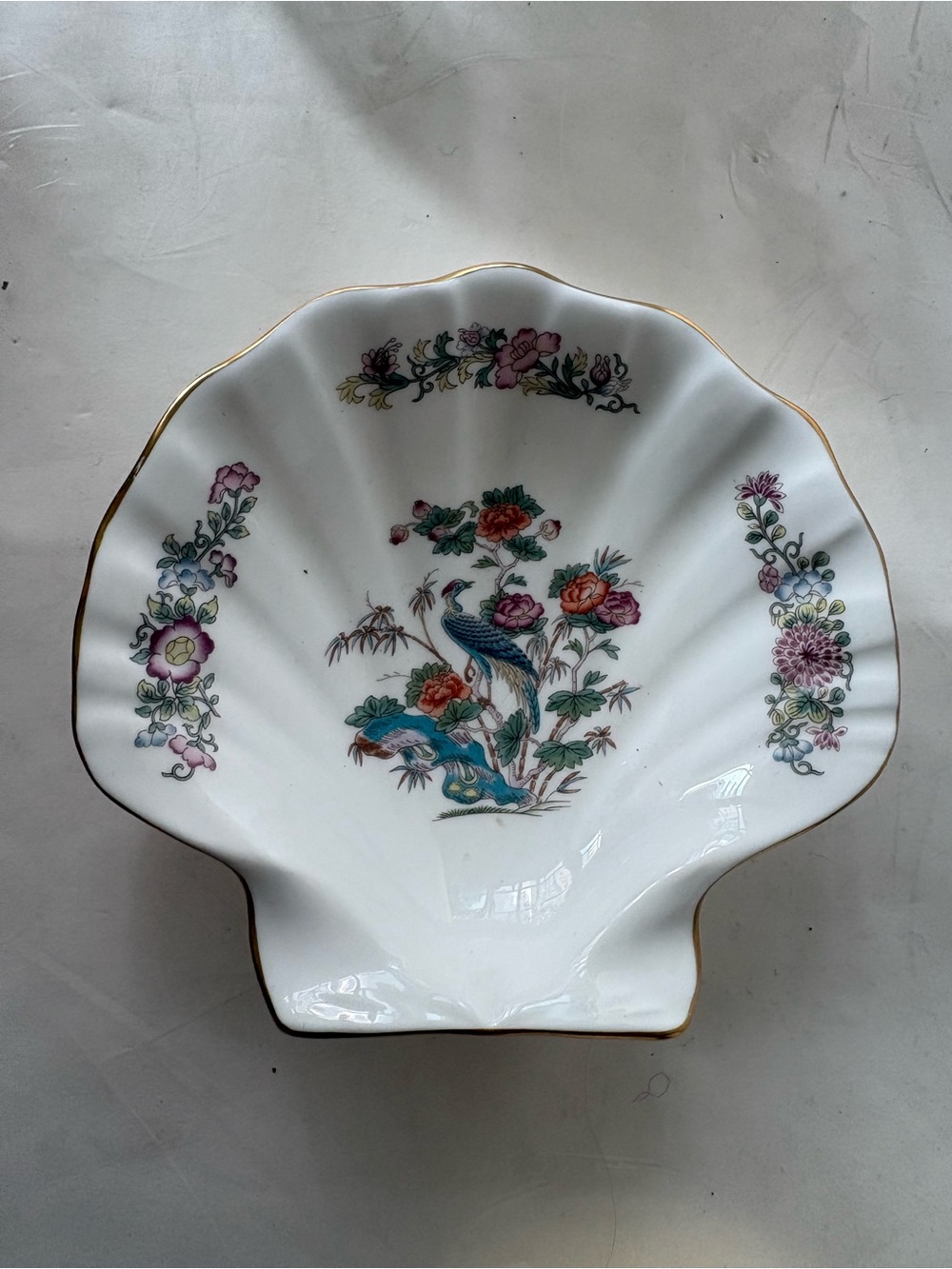 Wedgwood Scallop Shell Dish - Kutani Crane Pattern Excellent Condition!